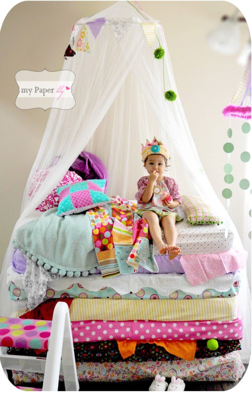 Lovely little princess - reminds me so of my granddaughter | via http://mypaperlily.blogspot.com/2011/10/party-fun-my-daughters-princess-and-pea.html