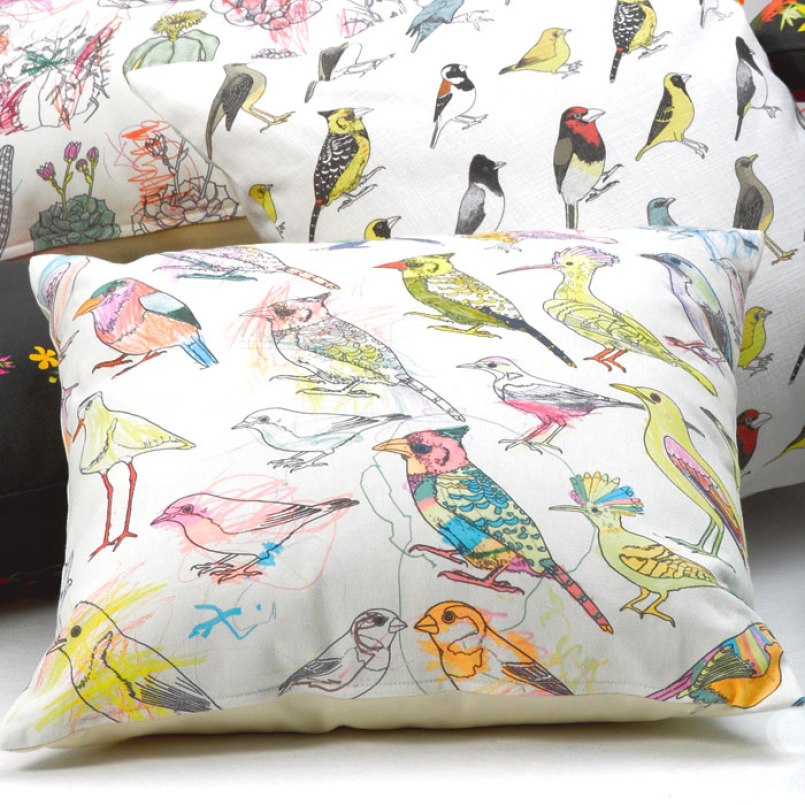 Picturebook Garden Birds Cushions by Frances White