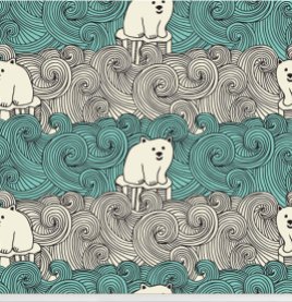 "Bear Necessities" polar bear wallpaper designed by aLoveSupreme available through Robin Sprong | via http://www.robinsprong.com/collections/a-love-supreme/a-love-supreme/