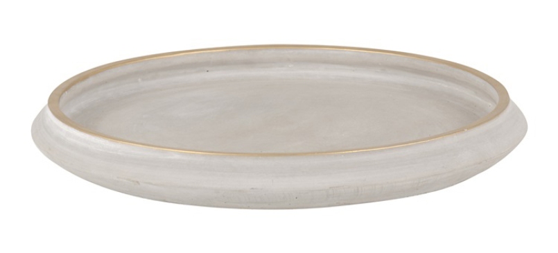 Concrete Tray with Gold Trim