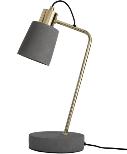 Concrete and Brass Desk Lamp